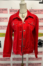 Load image into Gallery viewer, Northern Reflections Red Denim Jacket (Size L)