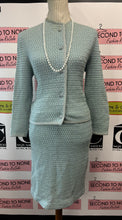 Cargar imagen en el visor de la galería, *AS IS* Dubonnet 2 PC Aqua Blue Sweater & Skirt Set (Size 34)