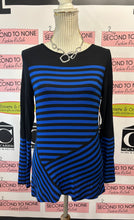 Load image into Gallery viewer, NWT Vince Camuto Blue & Black Striped Top (Size S)
