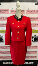 Load image into Gallery viewer, Vintage Eaton’s Cherry Red Wool Skirt & Jacket Set (Size MP)