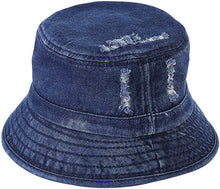Cargar imagen en el visor de la galería, Distressed Denim Bucket Hat (2 Colours)