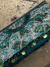 Load image into Gallery viewer, Green & Silver Y2K Sequin Evening Bag