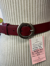 Load image into Gallery viewer, Vintage Red Leather Circle Buckle Belt (Size S)