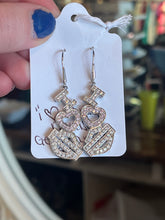 Load image into Gallery viewer, I Heart Harley Davidson Sterling Silver Gem Earrings