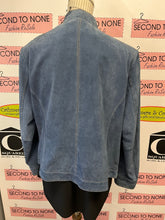 Cargar imagen en el visor de la galería, *AS IS* Vintage Blue Suede Jacket (Size XL)