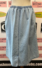 Load image into Gallery viewer, Vintage Alia Petites Denim Midi Skirt (Size 12P)