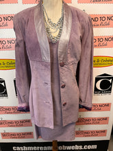 Load image into Gallery viewer, Stunning Danier Leather Lilac Dress & Blazer Set (Size L)