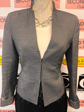 Load image into Gallery viewer, Akris Punto Grey Striped Jacket (Size 6)