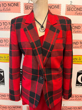 Load image into Gallery viewer, Vintage Plum Tree Red Plaid Blazer (Size 7/8)