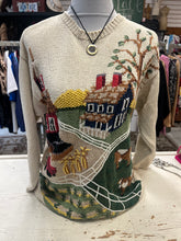 Load image into Gallery viewer, Vintage Rare Rainbow Studio Farm Landscape Knit Sweater (Size L)