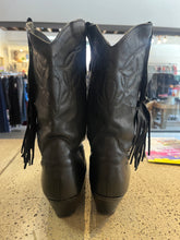Load image into Gallery viewer, Vintage Laredo Black Leather Fringe Cowboy Boots (Size 9.5)