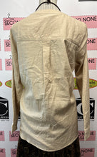 Load image into Gallery viewer, Tahari Linen Blend Henley Shirt (Size L)