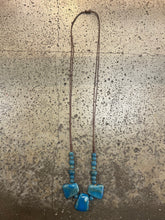 Cargar imagen en el visor de la galería, Teal Ceramic Adjustable Beaded Necklace