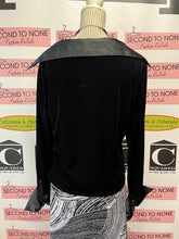 Load image into Gallery viewer, Vintage Laura Petites Black Velvet Blouse (Size PXL)