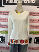 Load image into Gallery viewer, Joseph A. Granny Square Trim Crochet Top (Size L)