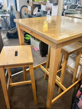 Load image into Gallery viewer, Ikea 3-Piece Bar-Height Table & Stools