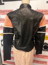 Load image into Gallery viewer, Unik Pink & Black Leather Moto Jacket (Size XL - fits M/L)