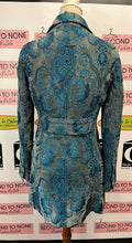 Load image into Gallery viewer, Early 2000s DKNY Teal Paisley Coat (Size S)
