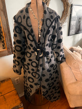 Load image into Gallery viewer, Caty Lesca Dramatic Polka-Dot Wool Wrap Coat (Size L/XL)