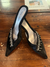 Load image into Gallery viewer, Nine West Velvet Bling Kitten Heel (Size 9.5)