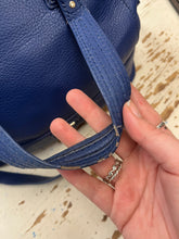Load image into Gallery viewer, Danier Blue Pebbled Leather Handbag + Dustcover
