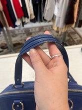 Load image into Gallery viewer, Danier Blue Pebbled Leather Handbag + Dustcover