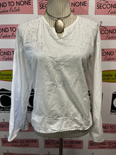 Load image into Gallery viewer, 100% Cotton White Sequin Blouse (Size L/XL)