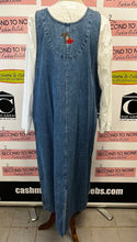Load image into Gallery viewer, Vintage C.J Banks Elephant Embroidered Denim Dress (Size 18W)