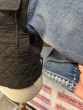 Charger l'image dans la galerie, Upcycled Denim & Black Quilted Jacket (Size XS)