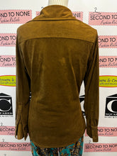 Load image into Gallery viewer, Brown Suede Like Long Sleeve (Size 6)