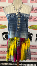 Load image into Gallery viewer, Upcycled Denim Skirt with Tie-Dye. (Size 28" waist)