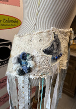 Cargar imagen en el visor de la galería, Upcycled Fabric & Ribbons Belt Overlay (Dog Theme)