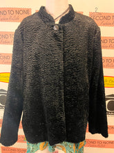 Load image into Gallery viewer, Alfred Dunner Black Soft Textured Dress Coat (Size M/L)