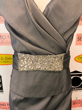 Load image into Gallery viewer, Dark Grey Beaded Waist Cocktail Dress (Size 10)