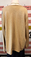 Load image into Gallery viewer, Vintage Taupe & Navy Beaded Accent Cardigan (Size L)