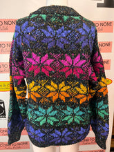 Load image into Gallery viewer, Vintage Barbara Sue Colourful Snowflake Cabin Sweater (Size L)