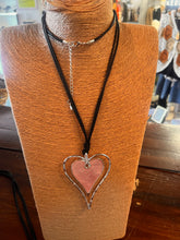 Load image into Gallery viewer, Long Colored Heart in Silver Necklace (2 Colors)