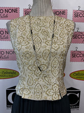 Load image into Gallery viewer, Vintage Gold Embellished Brocade Top (Size XXS/XS)