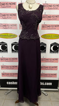 Load image into Gallery viewer, Deep Purple Beaded Evening Gown (Size 16)
