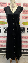 Load image into Gallery viewer, Vintage Black Velvet Button Front Maxi Dress (Size XXL)