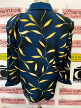 Load image into Gallery viewer, Vintage Navy & Beige Foliage Print Blouse (Size 18)