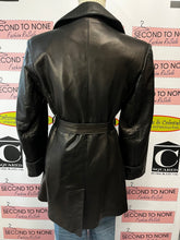 Load image into Gallery viewer, Oscar Leopold Belted Leather Jacket (Size S)