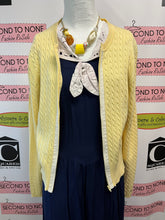 Cargar imagen en el visor de la galería, Tommy Hilfiger Butter Yellow Zip Cardigan (Size L)