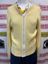 Cargar imagen en el visor de la galería, Tommy Hilfiger Butter Yellow Zip Cardigan (Size L)