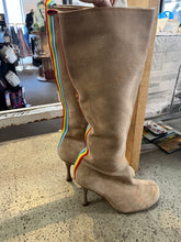 Load image into Gallery viewer, Rainbow Ribbon Suede High Boots (Size 7)