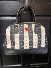 Load image into Gallery viewer, Betsy Johnson Black/White Striped Handbag