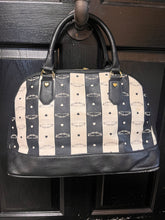 Load image into Gallery viewer, Betsy Johnson Black/White Striped Handbag