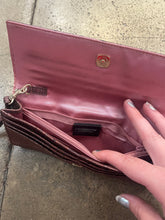Load image into Gallery viewer, Liz Claiborne Purple Reptile Skin Clutch Wallet