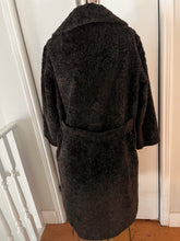 Load image into Gallery viewer, Vintage Brown Faux Lambswool Car Coat (Size S)