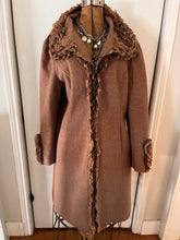 Load image into Gallery viewer, Gilani Lace-Detailed Wool-Blend Light-Weight Coat (Size 14)